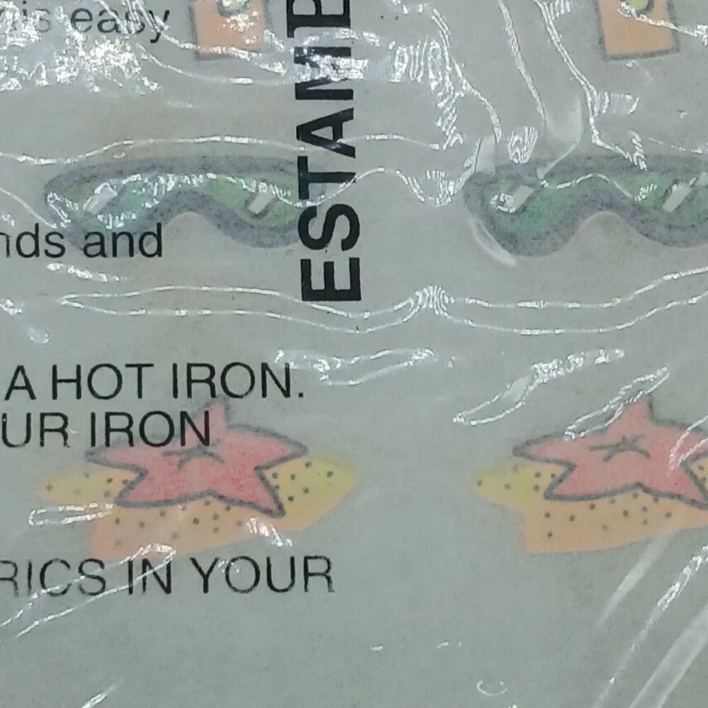 Vintage 80s Iron-on Transfer Sheets Colorful Cartoon & Dinosaurs 4pk Sealed